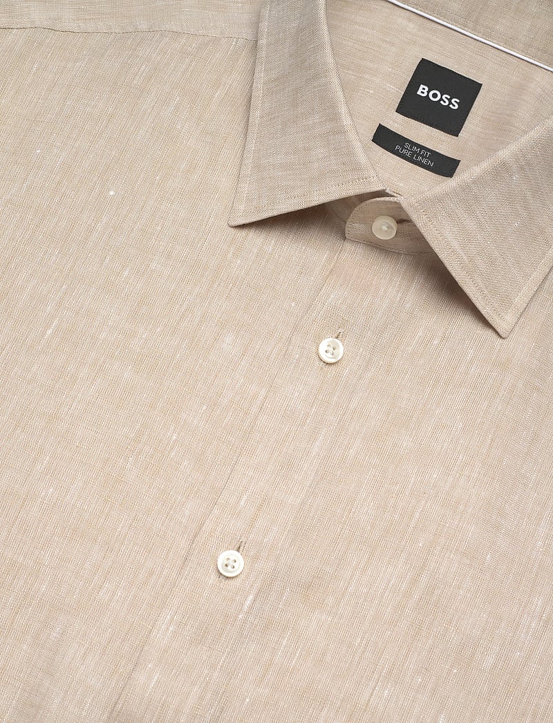 BOSS - H-HANK-K-C1-261 - hørskjorter - open beige - 3