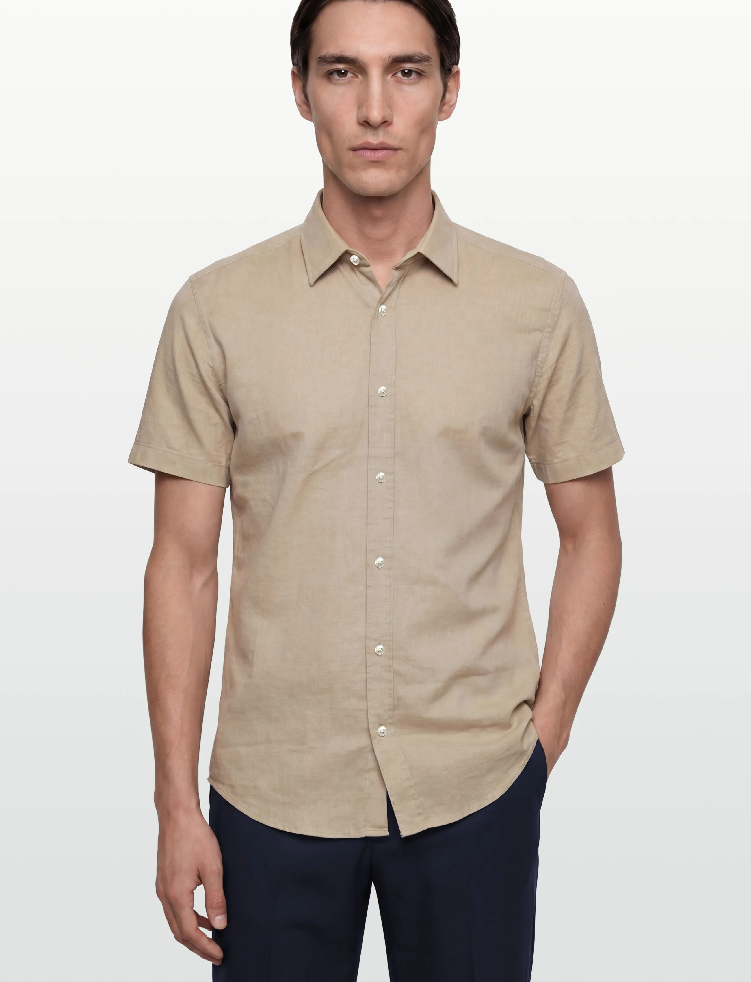 BOSS - C-ROAN-K-SH-262 - linneskjortor - open beige - 3