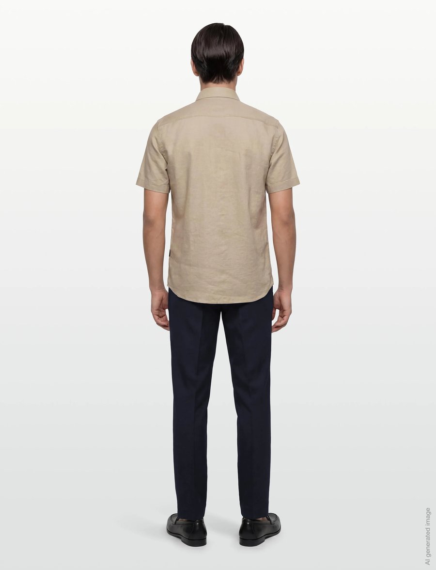 BOSS - C-ROAN-K-SH-262 - leinenhemden - open beige - 4