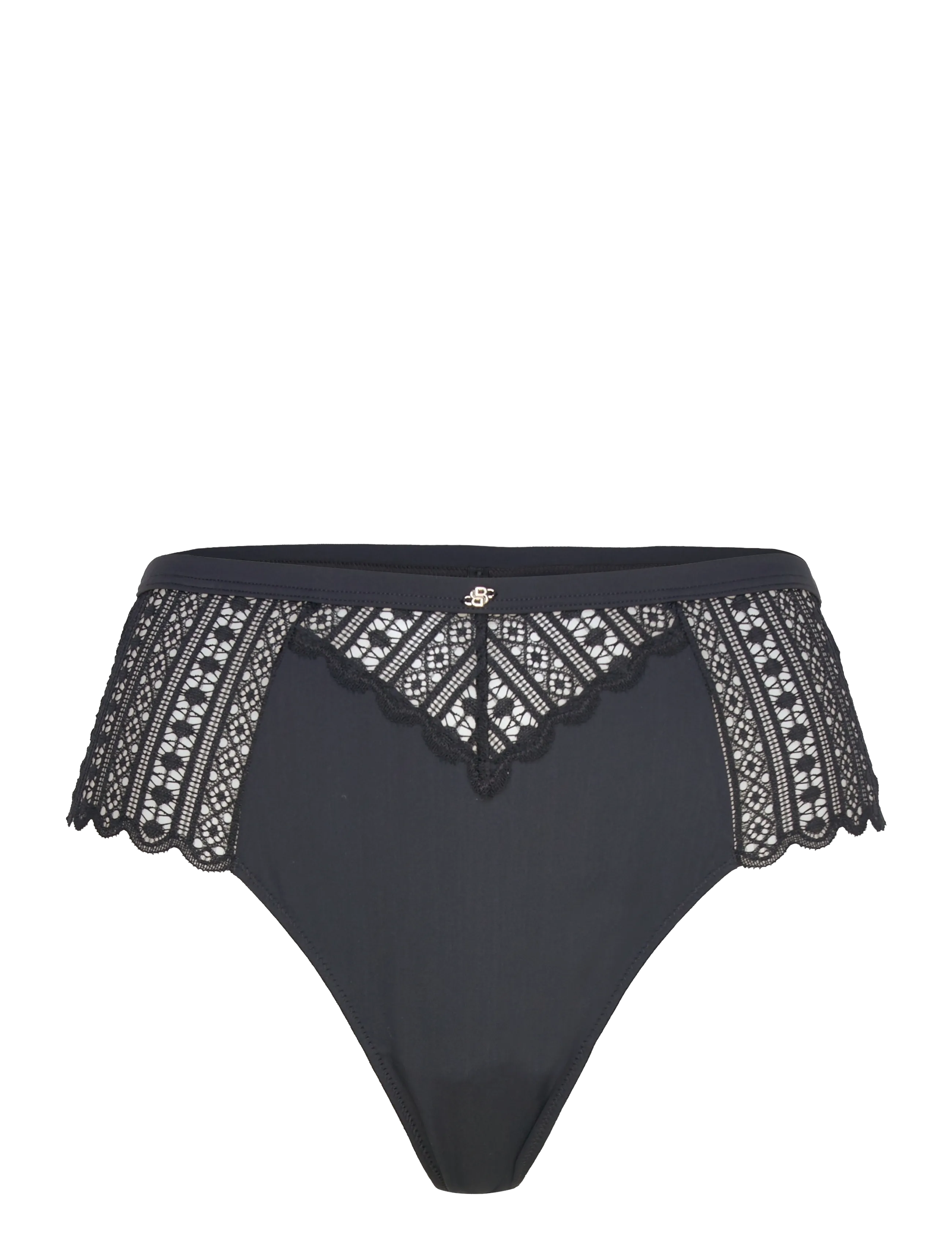 BOSS HW THONG_GUIPURE - Trusser - BLACK / black