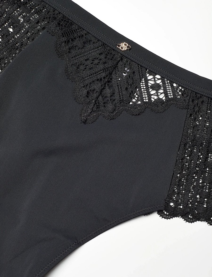 BOSS - HW THONG_GUIPURE - stringtrosor - black - 2