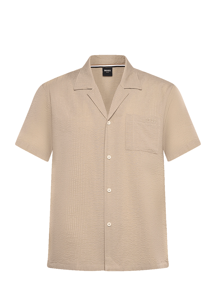 BOSS - Relax_Shirt - short-sleeved shirts - light beige - 0