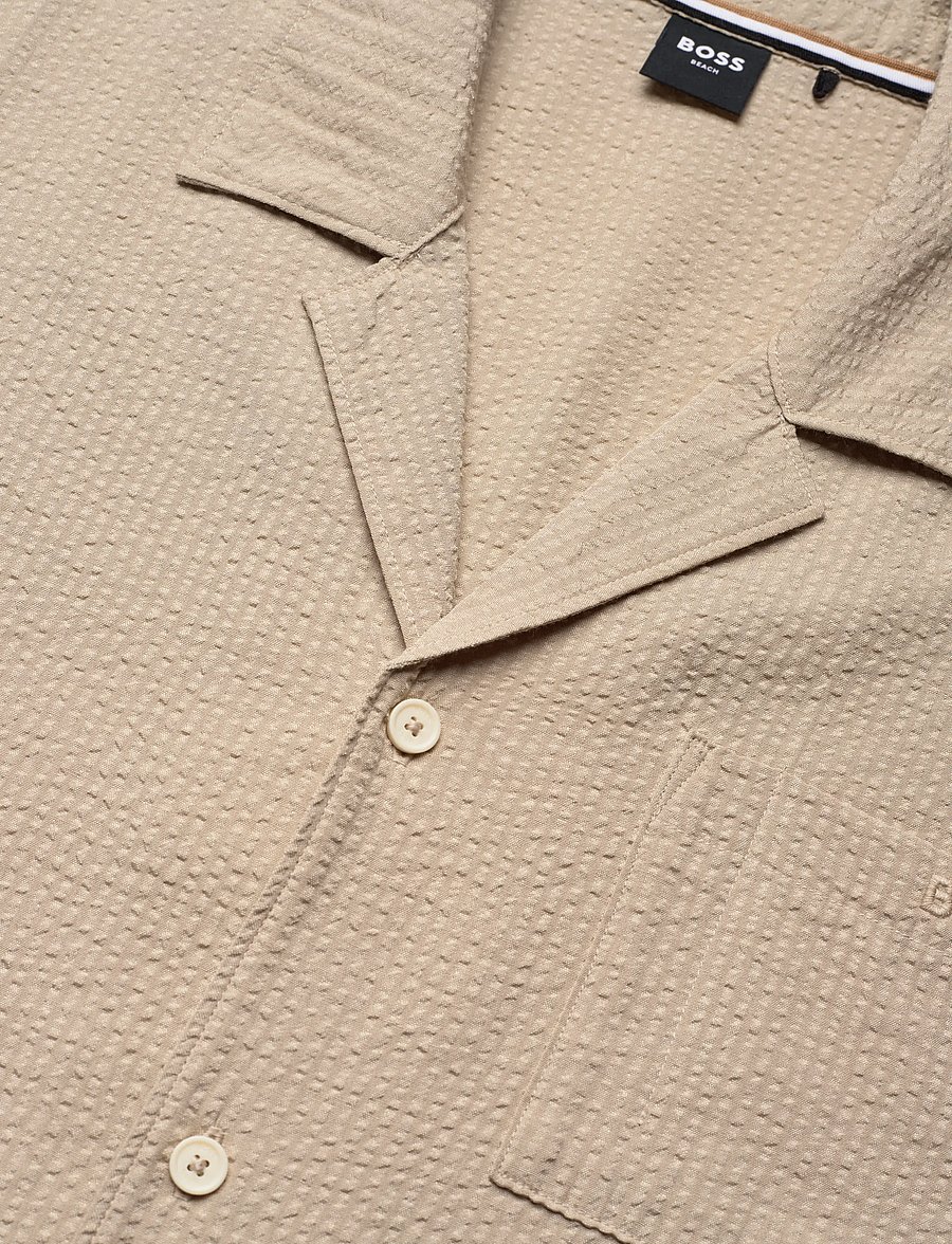 BOSS - Relax_Shirt - short-sleeved shirts - light beige - 3