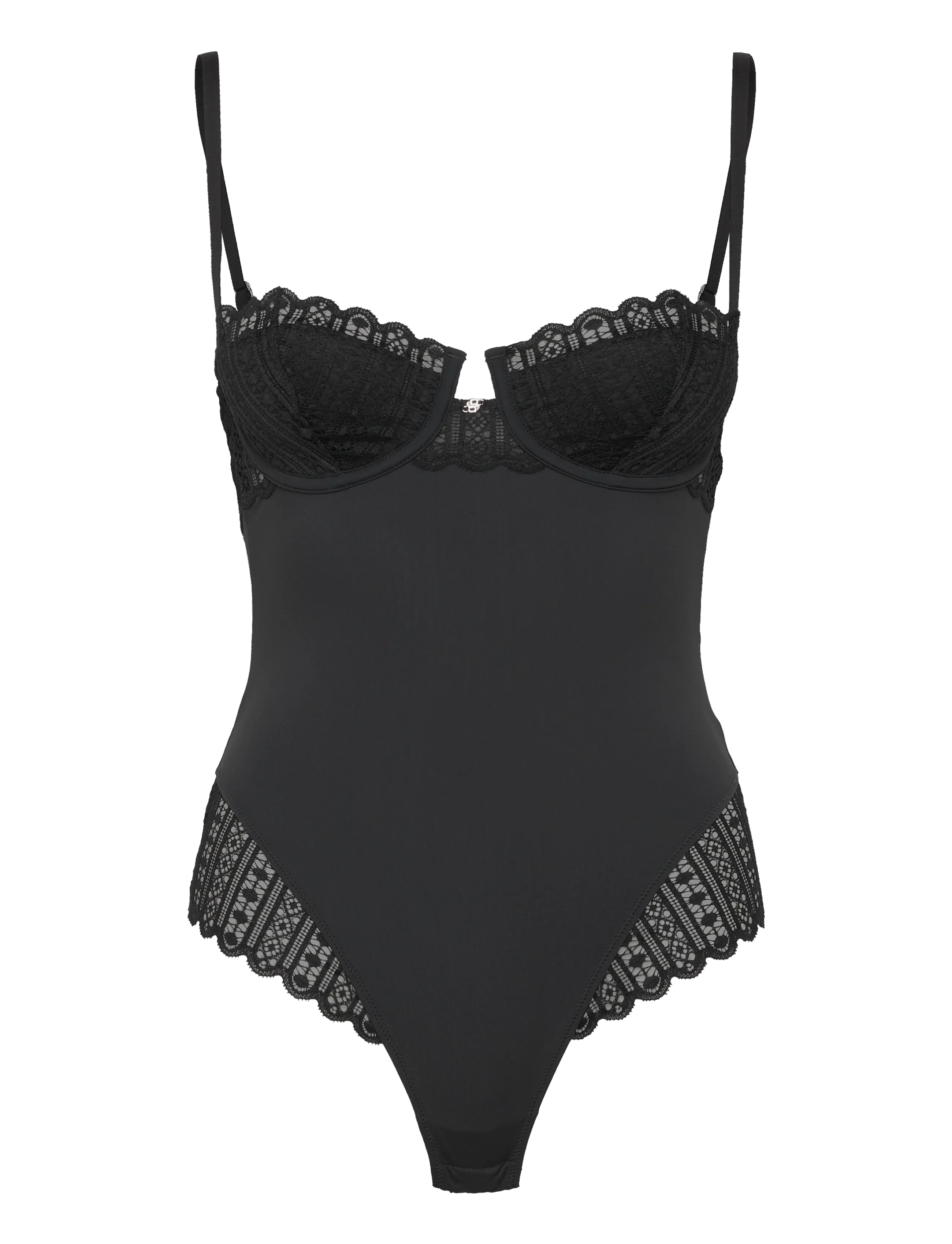 BOSS Bodysuit_Guipure, L, Unterwäsche, Schwarz - Bodys & Slips, Frauen