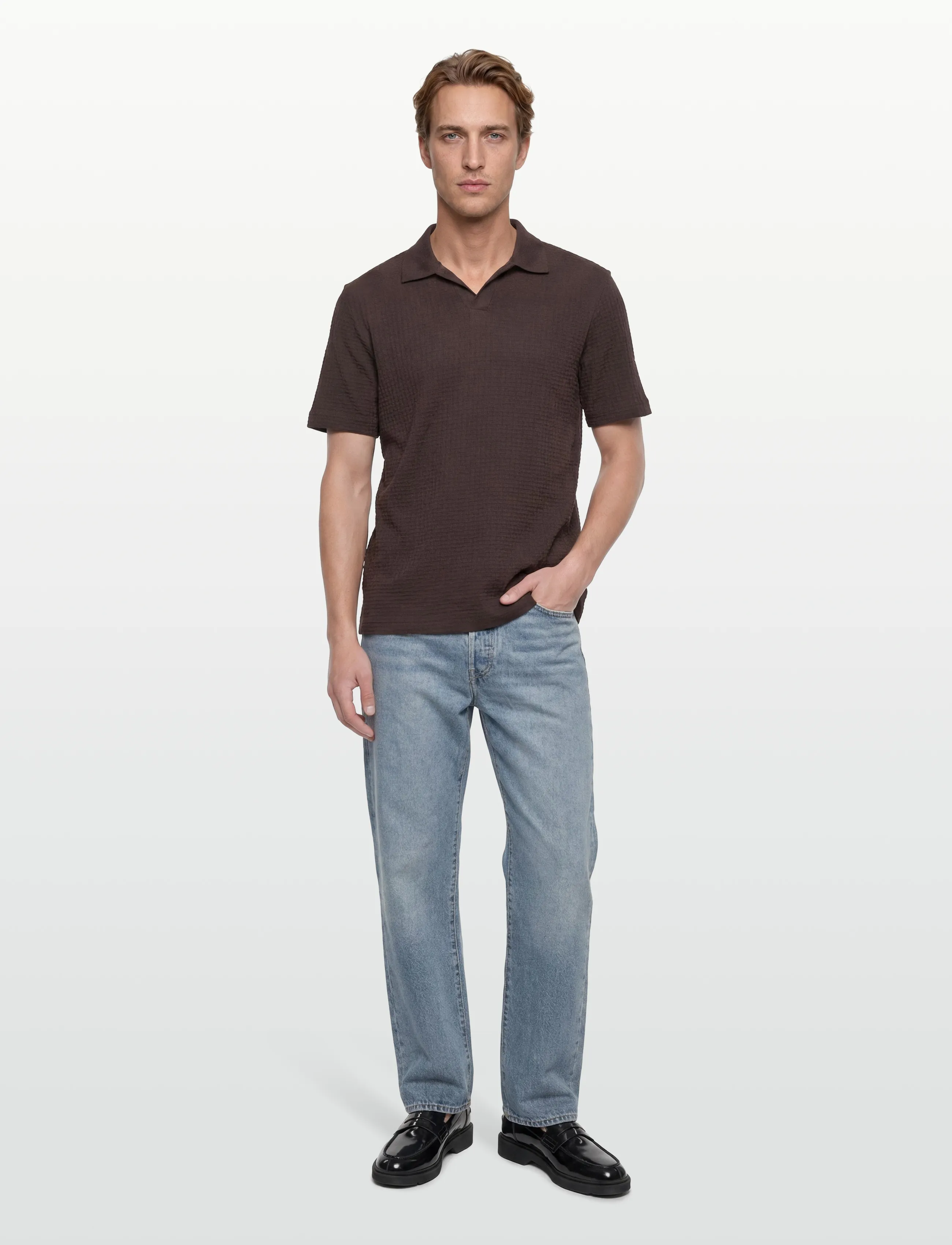 BOSS H-Pye 251 - Polo krekli - DARK BROWN / brown