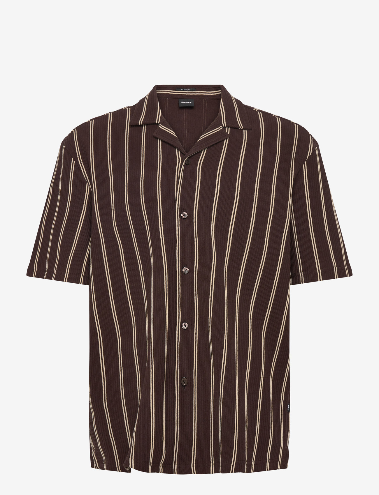 BOSS - C-LARS-CAMP-B-262 - randiga skjortor - dark brown - 0