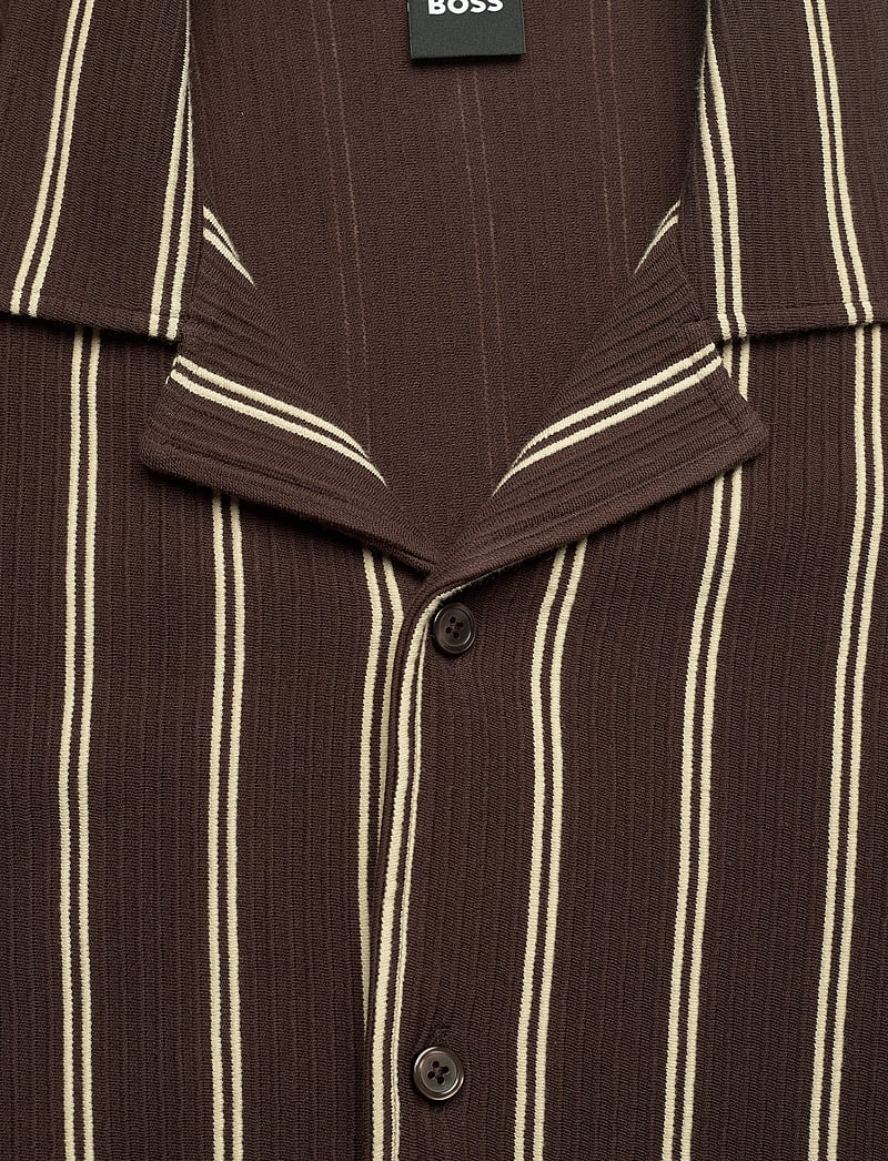 BOSS - C-LARS-CAMP-B-262 - randiga skjortor - dark brown - 2