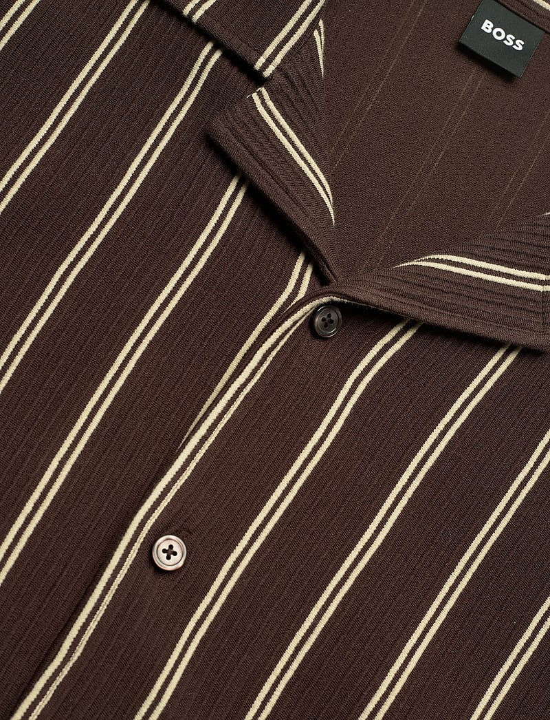 BOSS - C-LARS-CAMP-B-262 - randiga skjortor - dark brown - 3