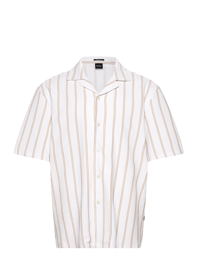 BOSS - C-LARS-CAMP-B-262 - randiga skjortor - open beige - 0