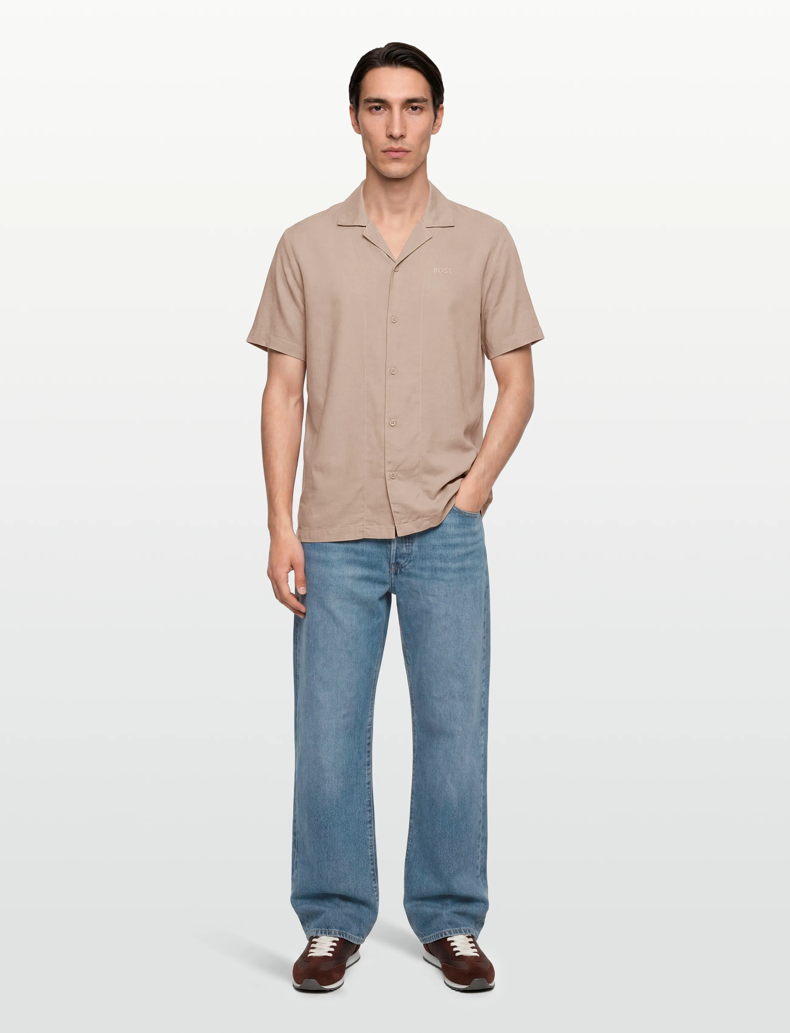 BOSS Fresh Shirt, L, Shirts, Beige - Casual Männerswear
