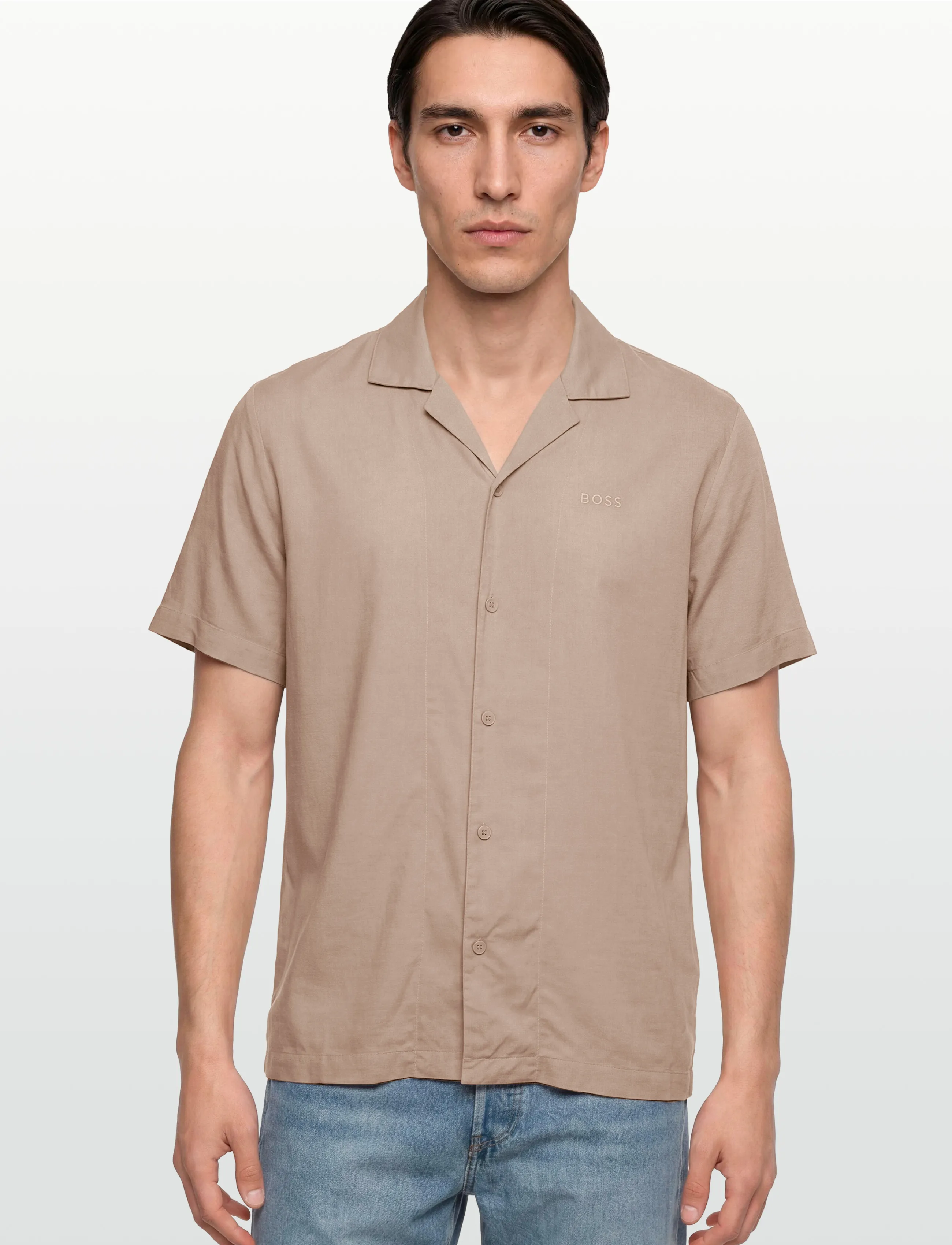 BOSS - Fresh Shirt - marškiniai trumpomis rankovėmis - light beige - 3