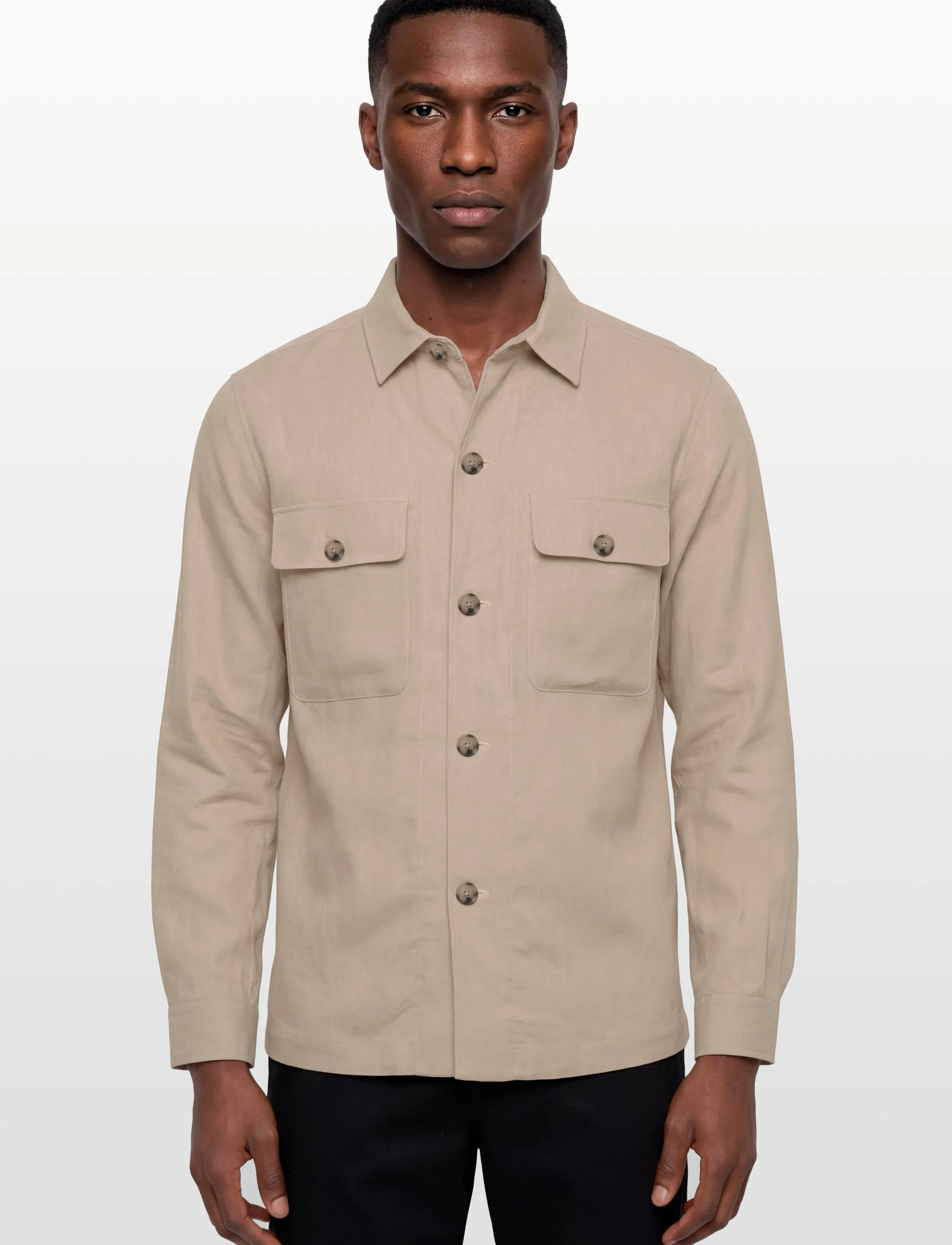 BOSS - C-Carper-OS-262F - hørskjorter - open beige - 3