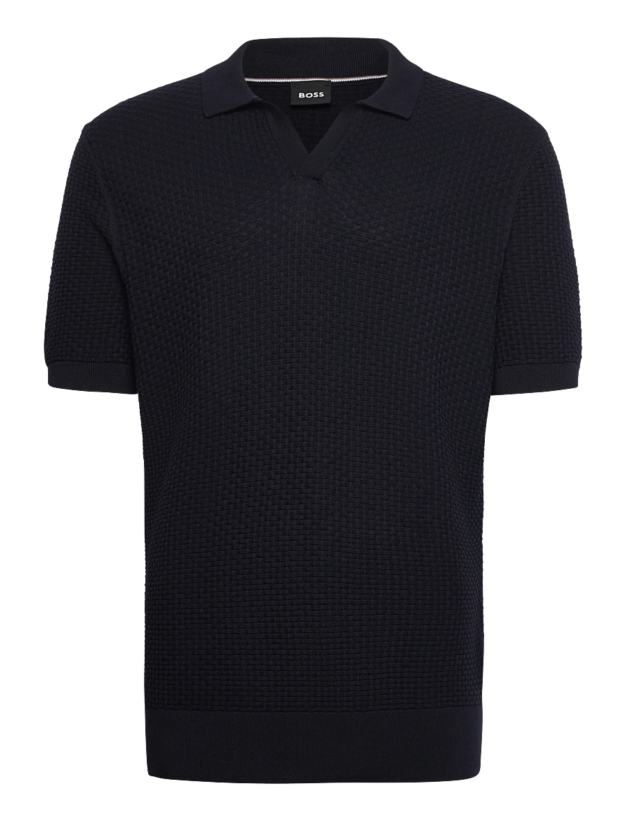 BOSS - H-Natalo - dzianinowe bluzki polo - dark blue - 0