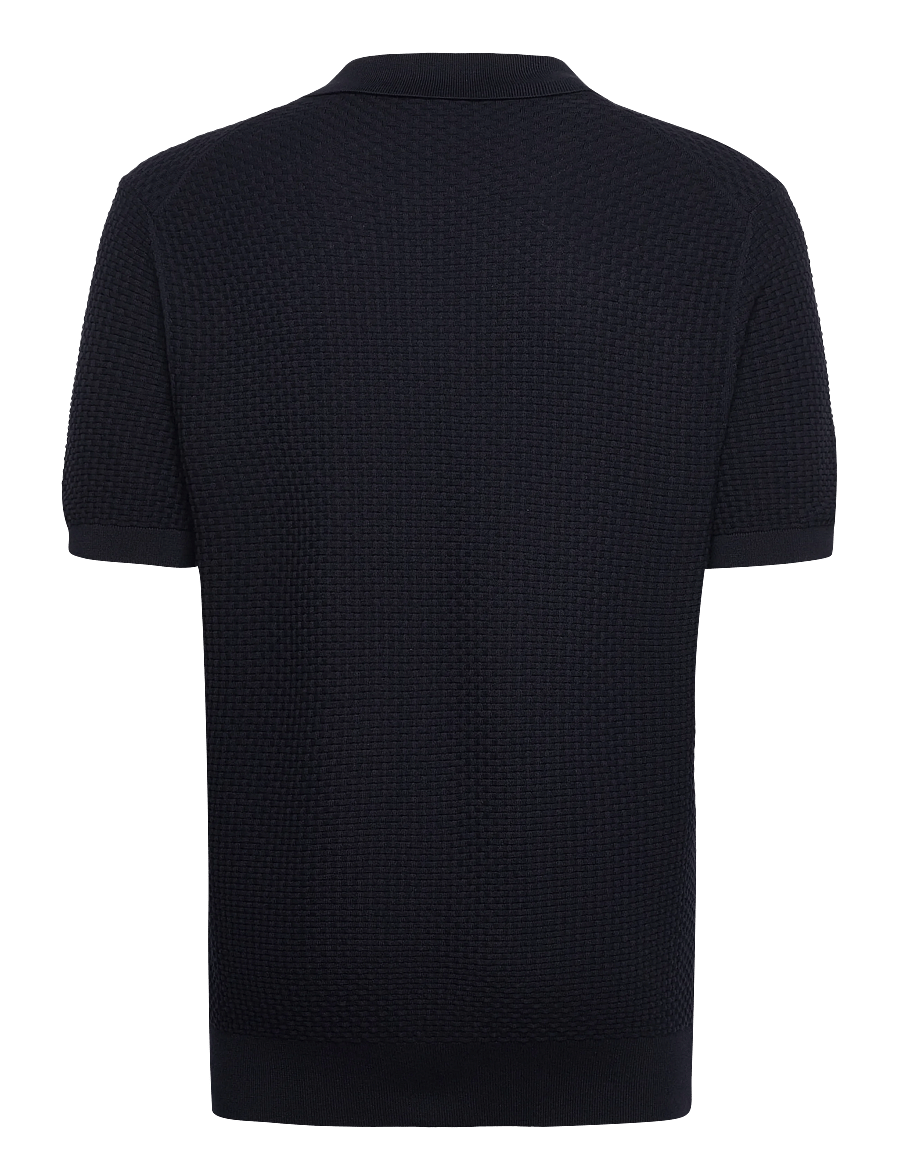 BOSS - H-Natalo - dzianinowe bluzki polo - dark blue - 1