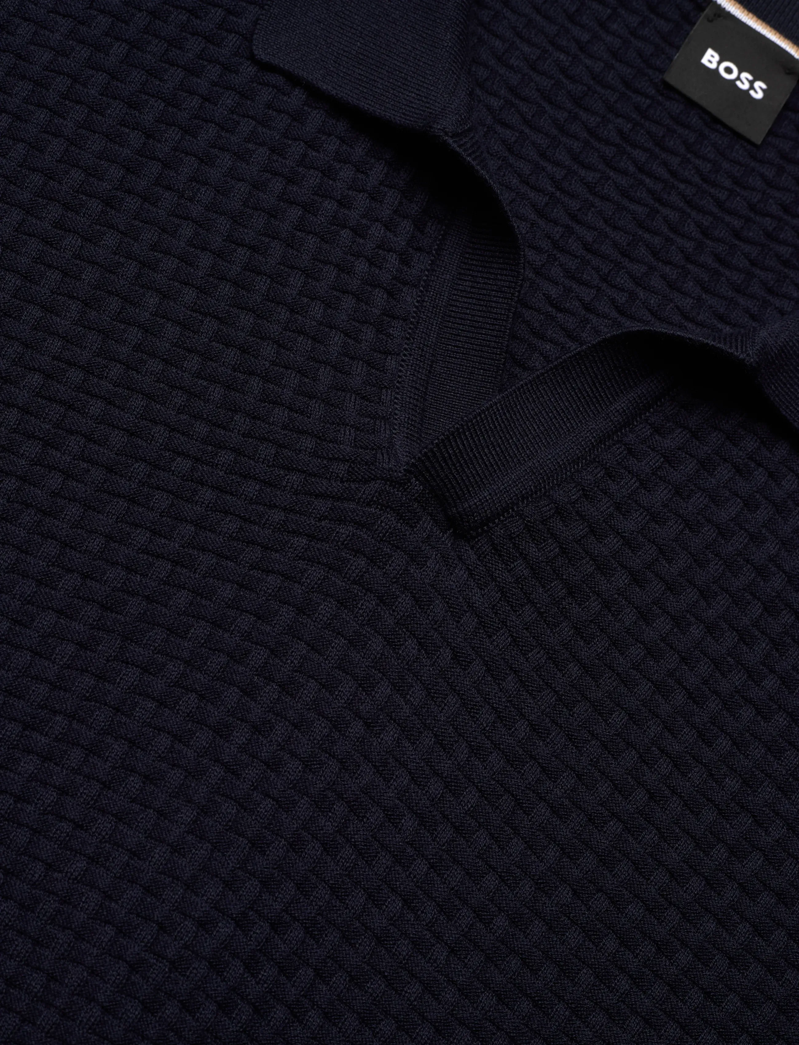 BOSS - H-Natalo - dzianinowe bluzki polo - dark blue - 2