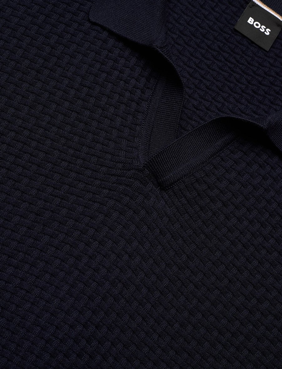 BOSS - H-Natalo - dzianinowe bluzki polo - dark blue - 2