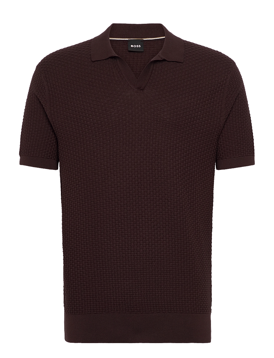 BOSS - H-Natalo - gestrickte polohemden - dark brown - 1