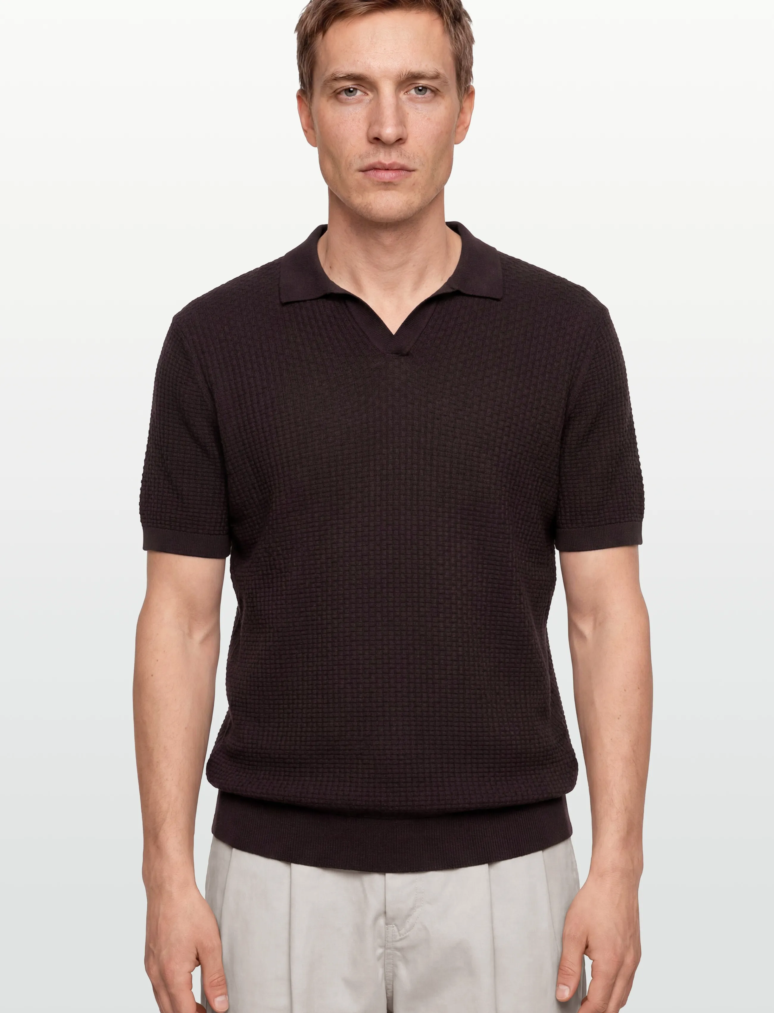BOSS - H-Natalo - knitted polos - dark brown - 3