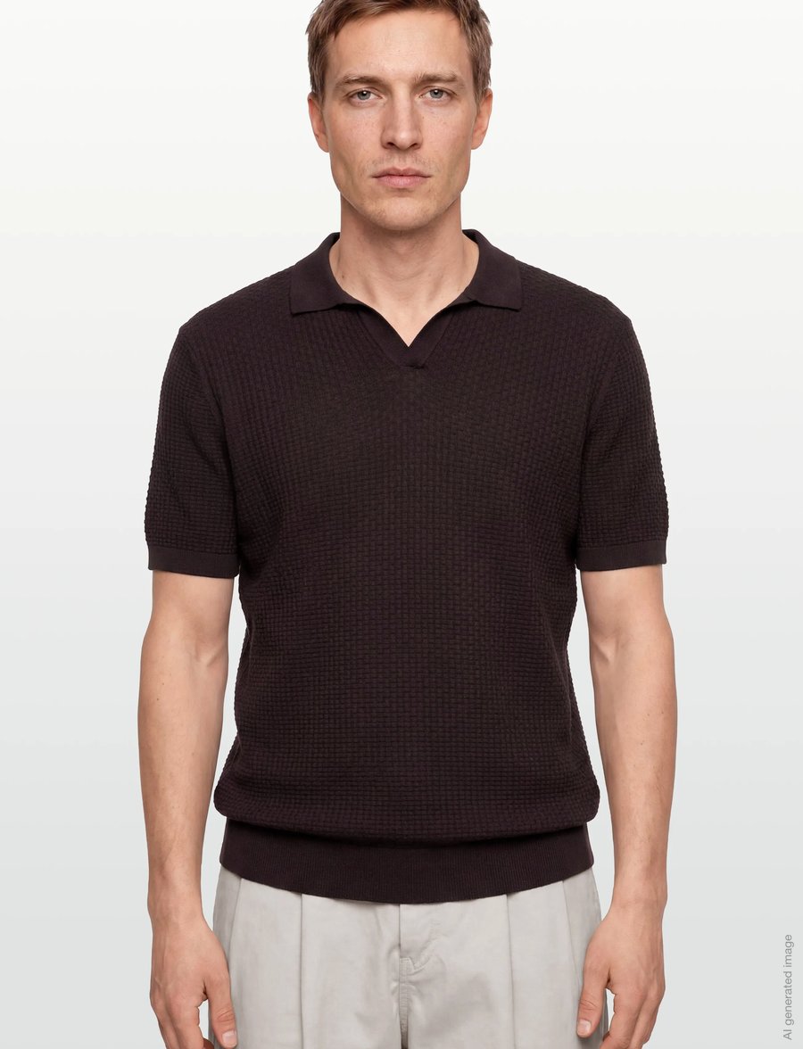 BOSS - H-Natalo - gestrickte polohemden - dark brown - 3