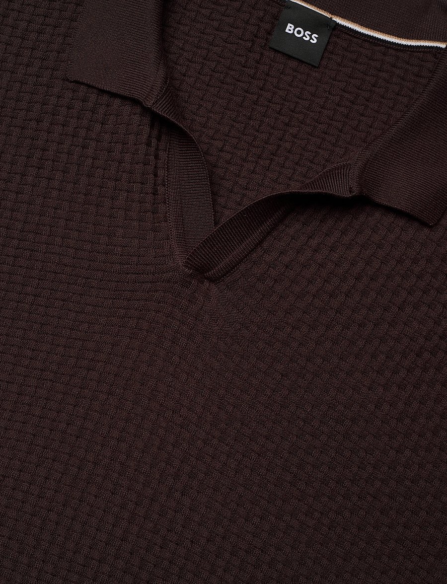 BOSS - H-Natalo - gestrickte polohemden - dark brown - 5