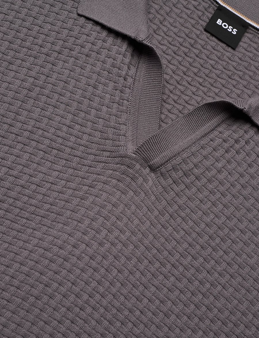BOSS - H-Natalo - gestrickte polohemden - medium purple - 2