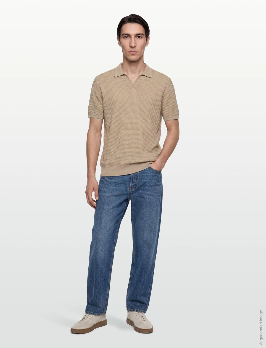 BOSS - H-Natalo - gestrickte polohemden - open beige - 0