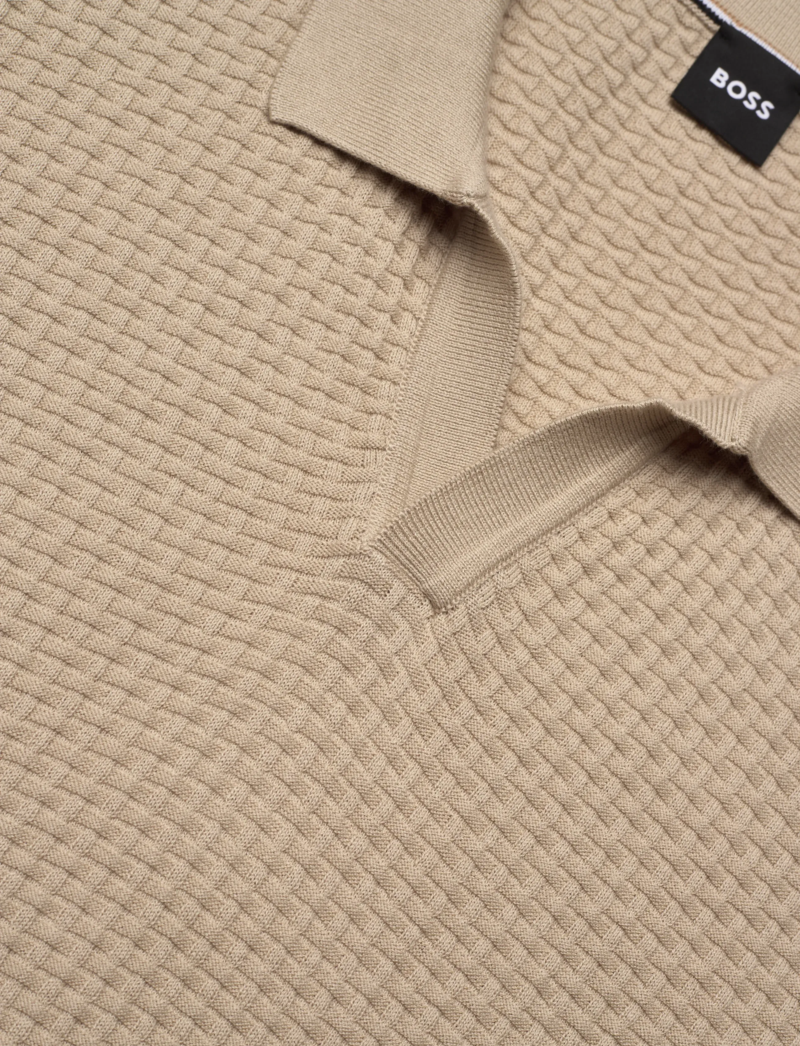 BOSS - H-Natalo - gestrickte polohemden - open beige - 5