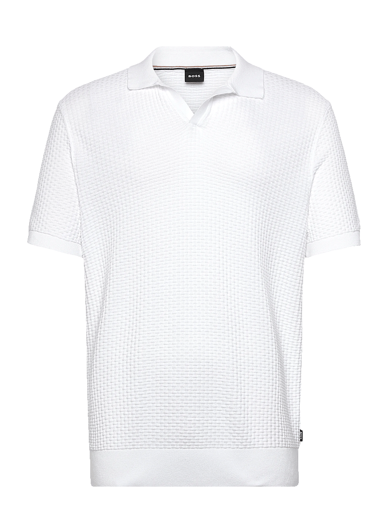 BOSS - H-Natalo - gestrickte polohemden - white - 0