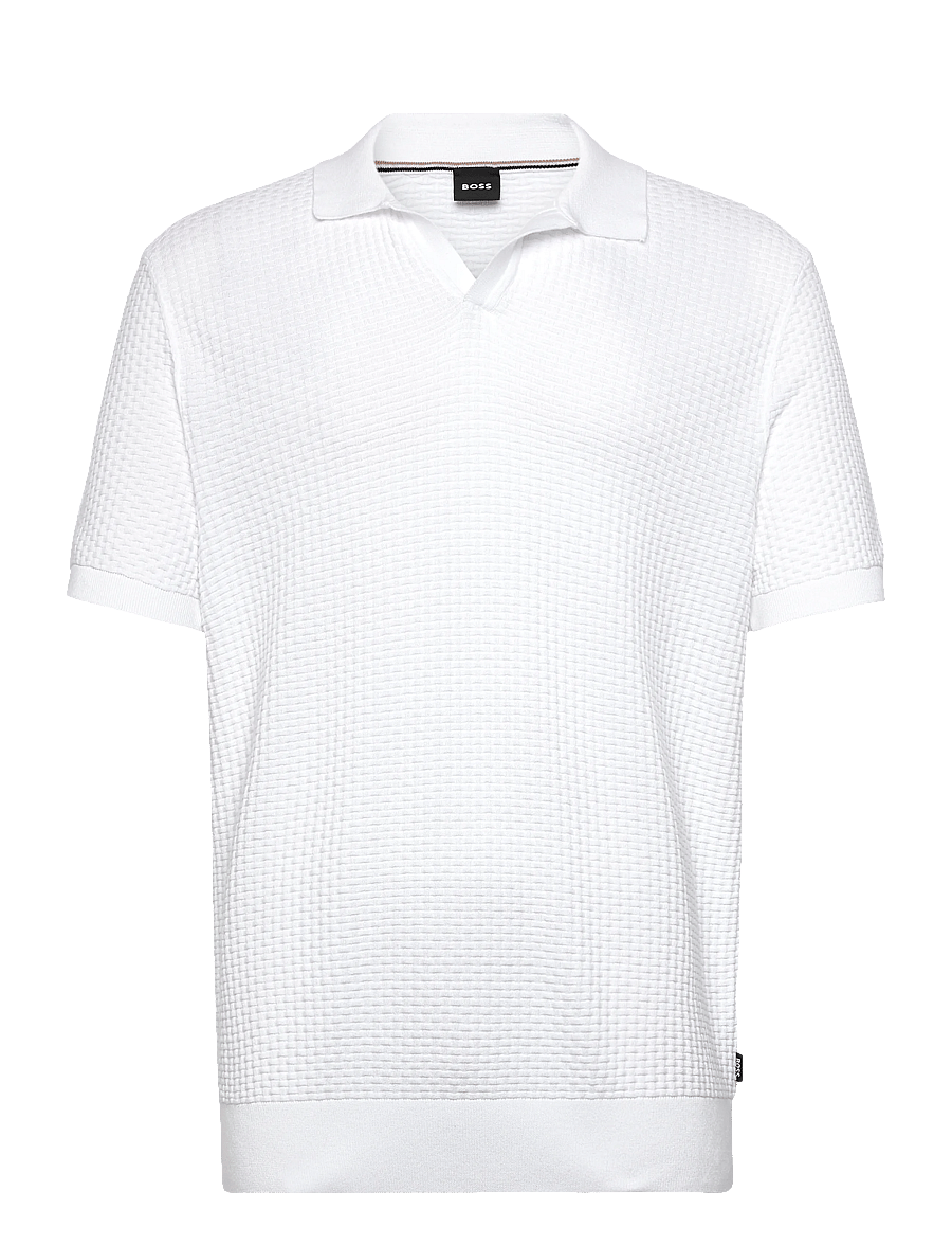 BOSS - H-Natalo - gestrickte polohemden - white - 0