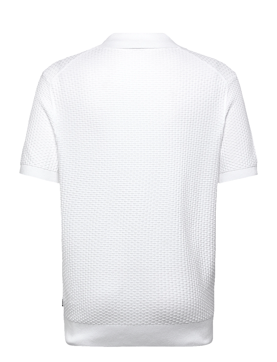 BOSS - H-Natalo - gestrickte polohemden - white - 1