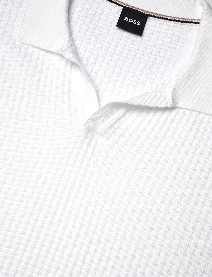BOSS - H-Natalo - gestrickte polohemden - white - 2