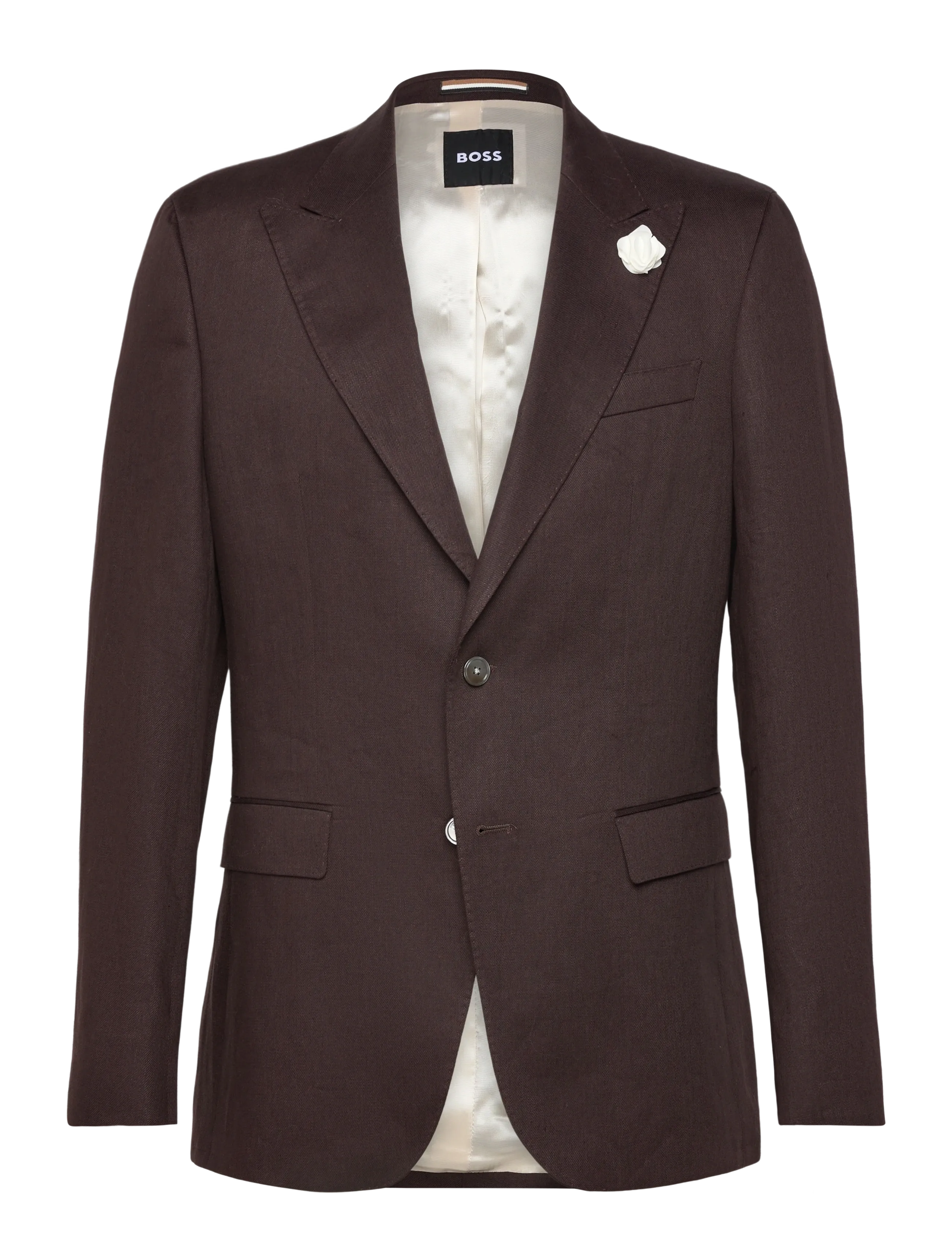 BOSS - H-Hutson-Peak-262 - enkelknäppta kavajer - dark brown - 0