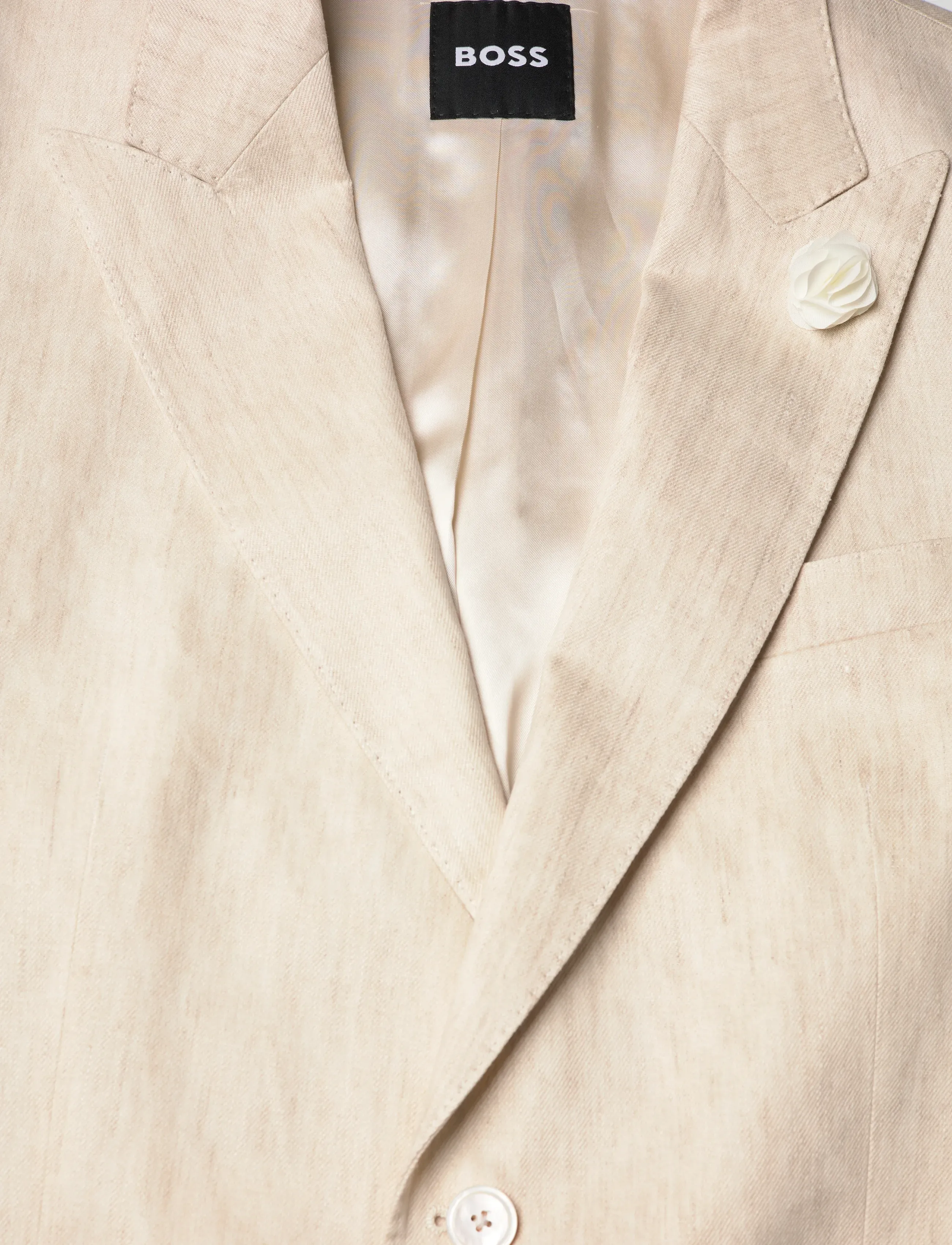 BOSS - H-Hutson-Peak-262 - enkelknäppta kavajer - open beige - 2