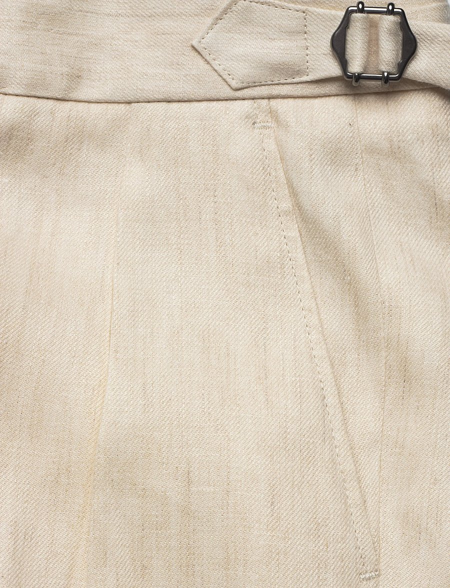 BOSS - H-Perin-DPLDTL-S-262 - linased lühikesed püksid - open beige - 2
