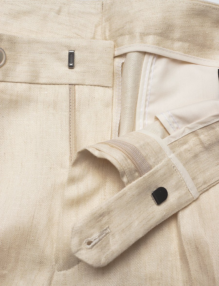 BOSS - H-Perin-DPLDTL-S-262 - linased lühikesed püksid - open beige - 3