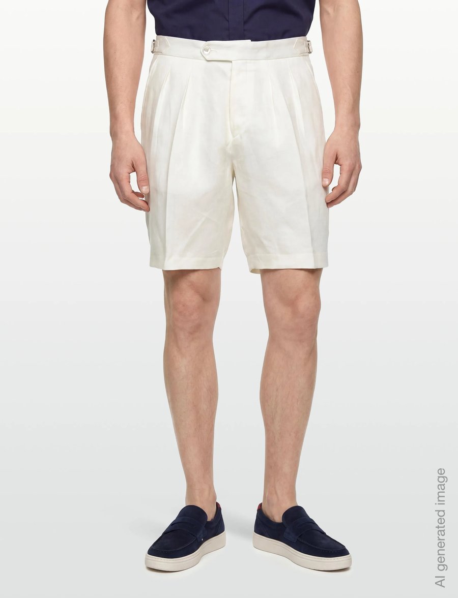 BOSS - H-Perin-DPLDTL-S-262 - leinen-shorts - white - 3