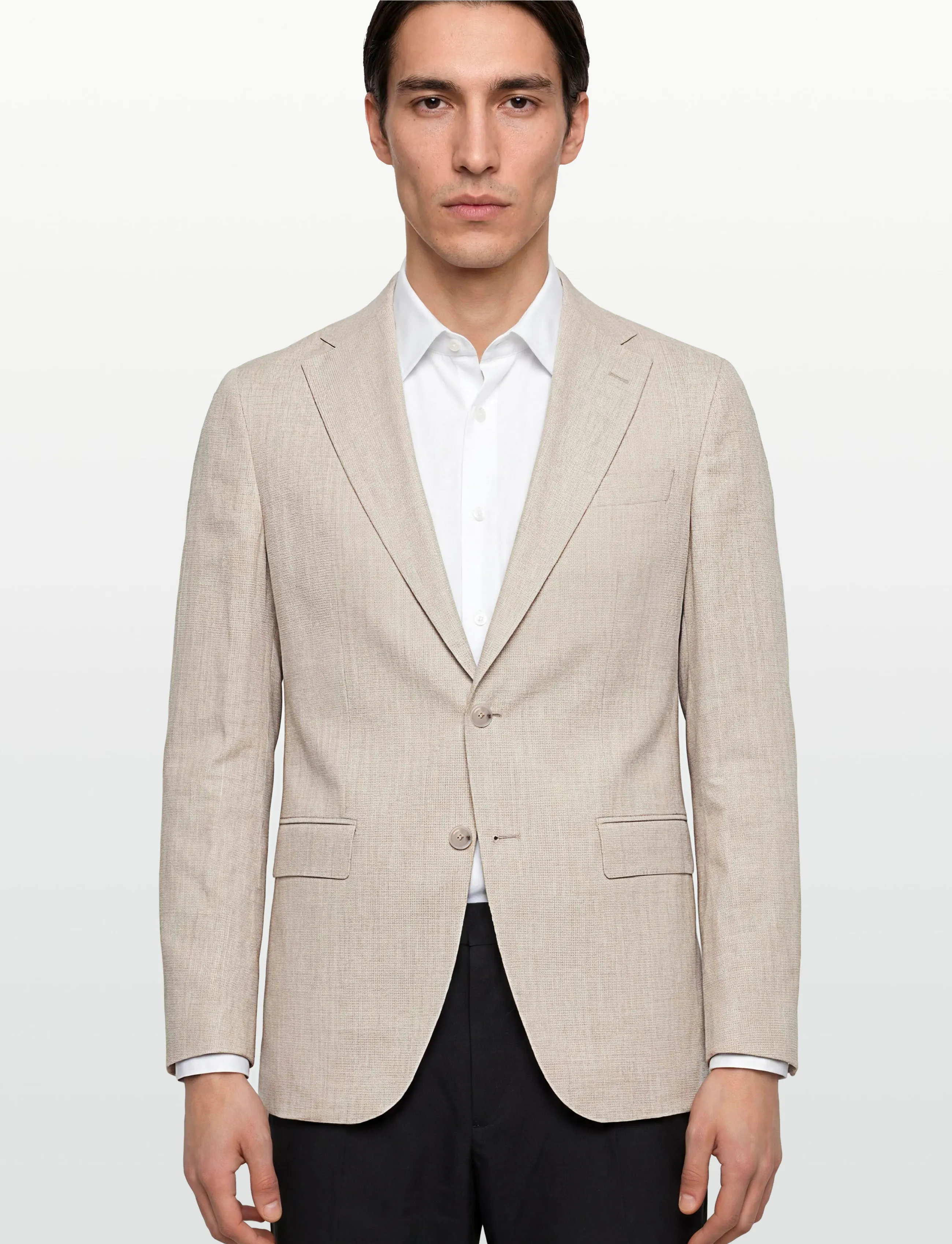 BOSS - H-Hutson-262 - enkelknäppta kavajer - open beige - 3