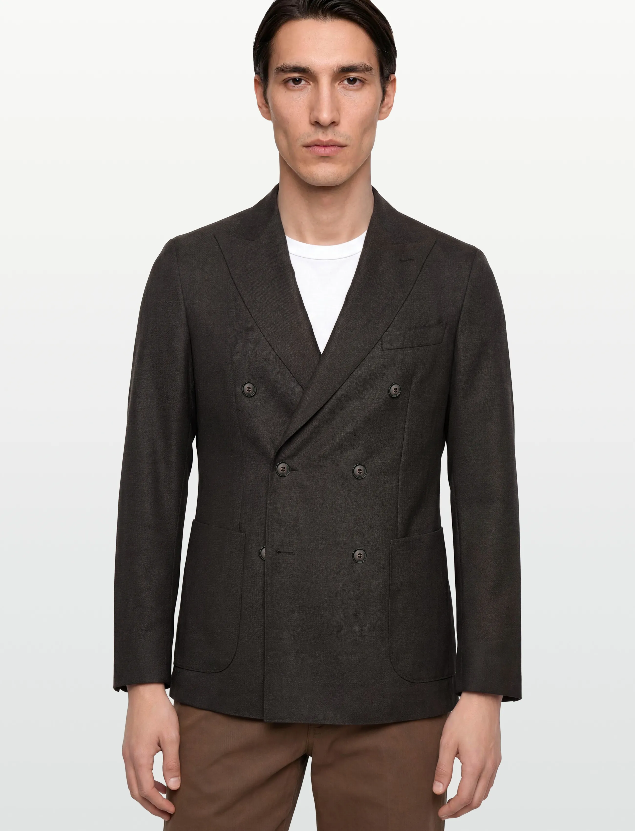 BOSS - C-Hanry-DB-262 - dobbeltradede blazere - dark brown - 3