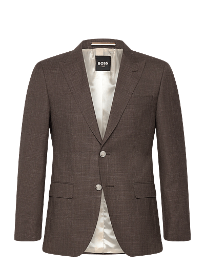 BOSS H-Huge-B1-Peak-262 - Blazere i hør - DARK BROWN / brown