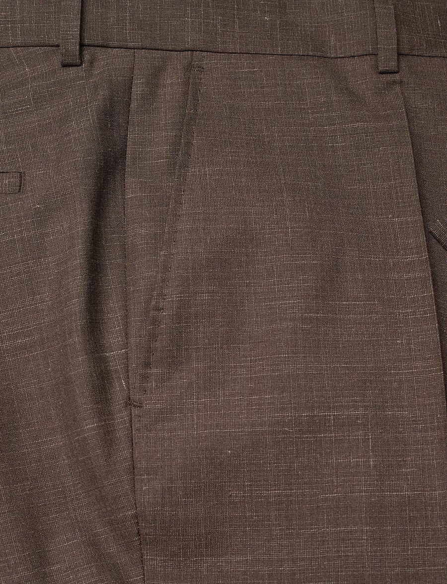 BOSS - H-Genius-B1-262 - leinenanzughosen - dark brown - 2
