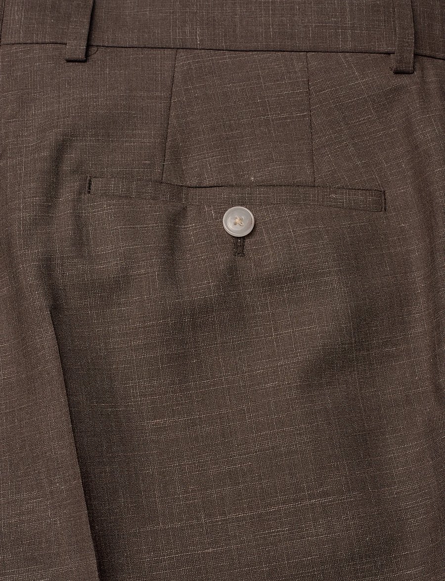 BOSS - H-Genius-B1-262 - leinenanzughosen - dark brown - 4