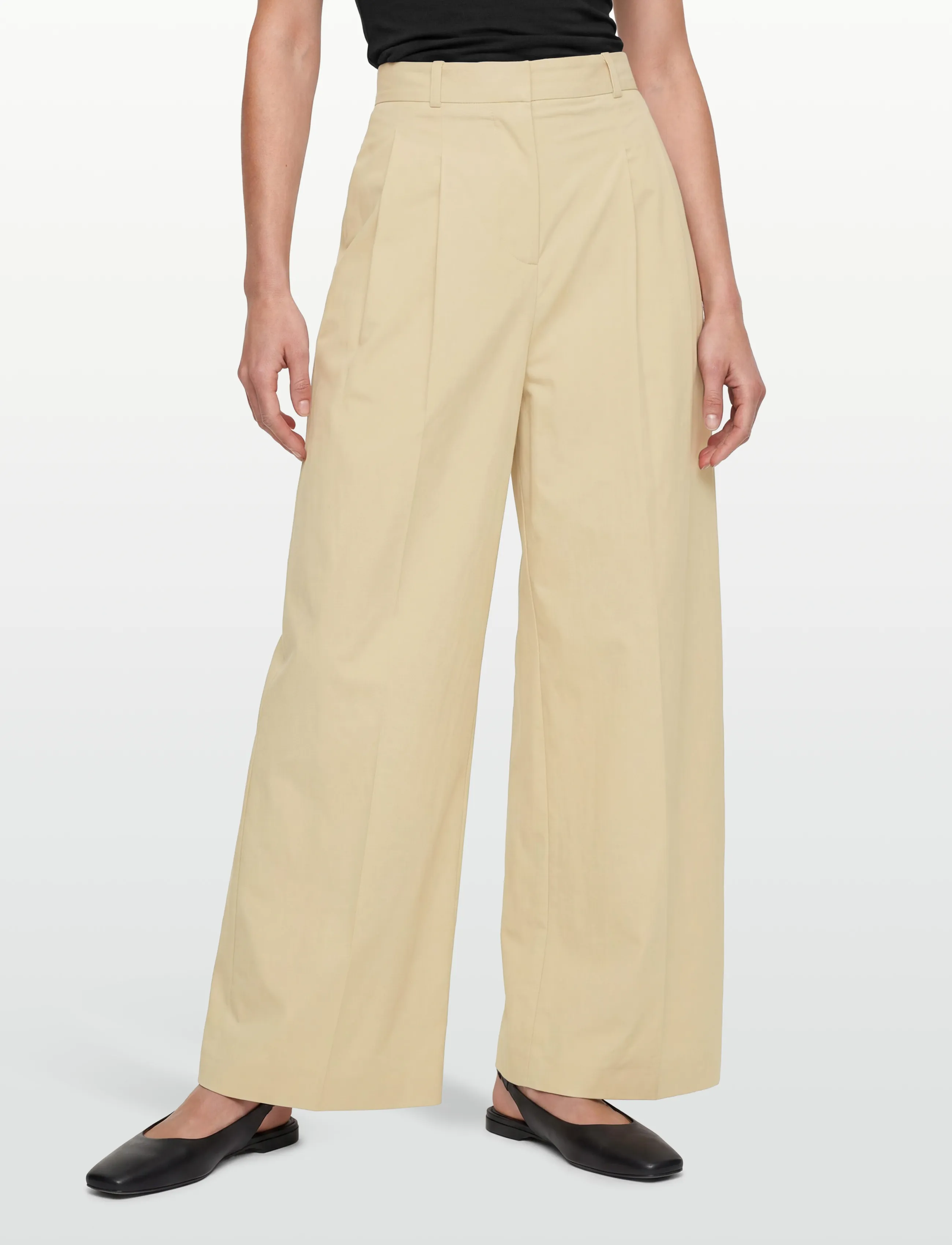 BOSS - TANIADA1_FS_C - wide leg trousers - open beige - 3