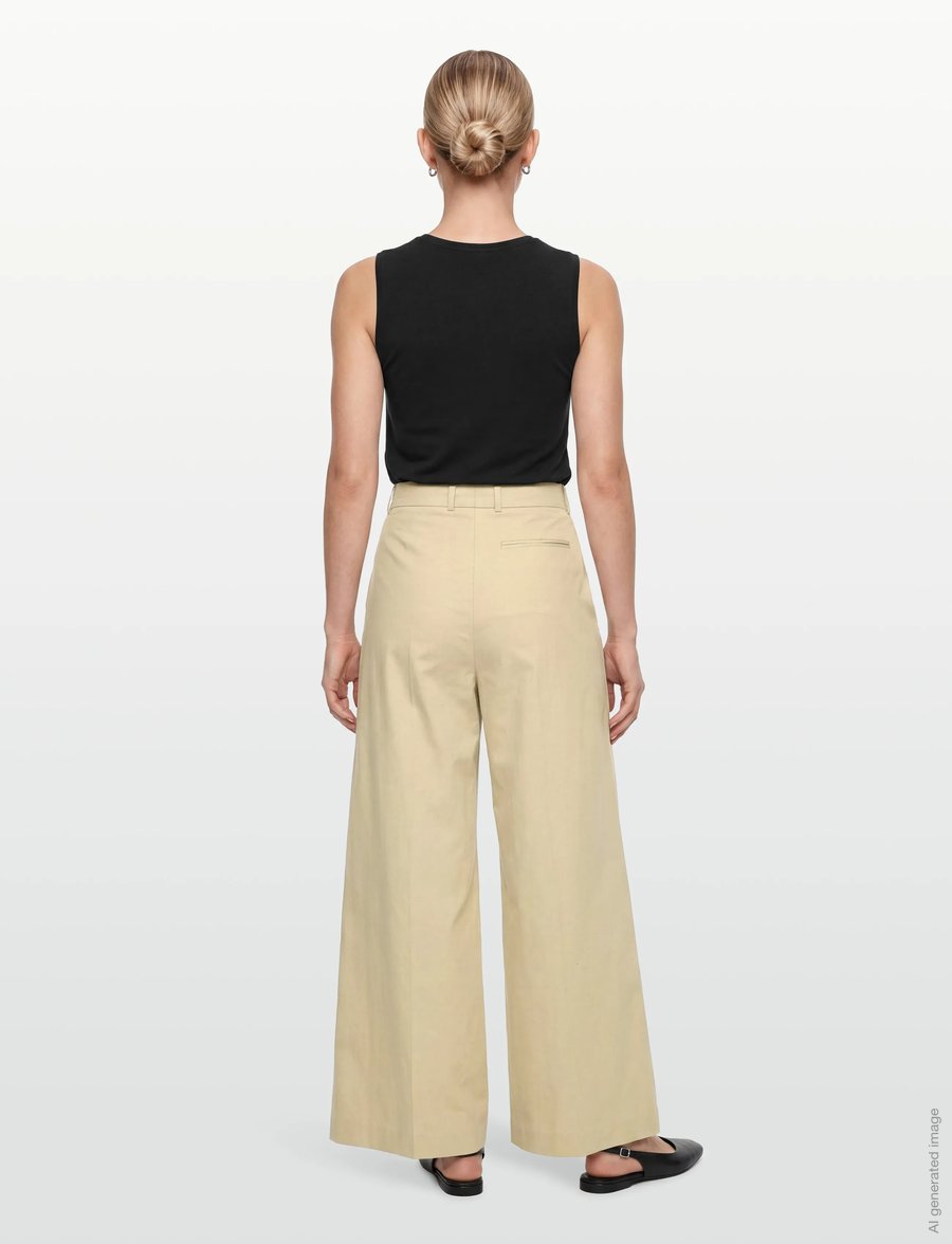 BOSS - TANIADA1_FS_C - hosen mit weitem bein - open beige - 4