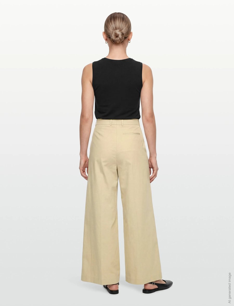 BOSS - TANIADA1_FS_C - hosen mit weitem bein - open beige - 4