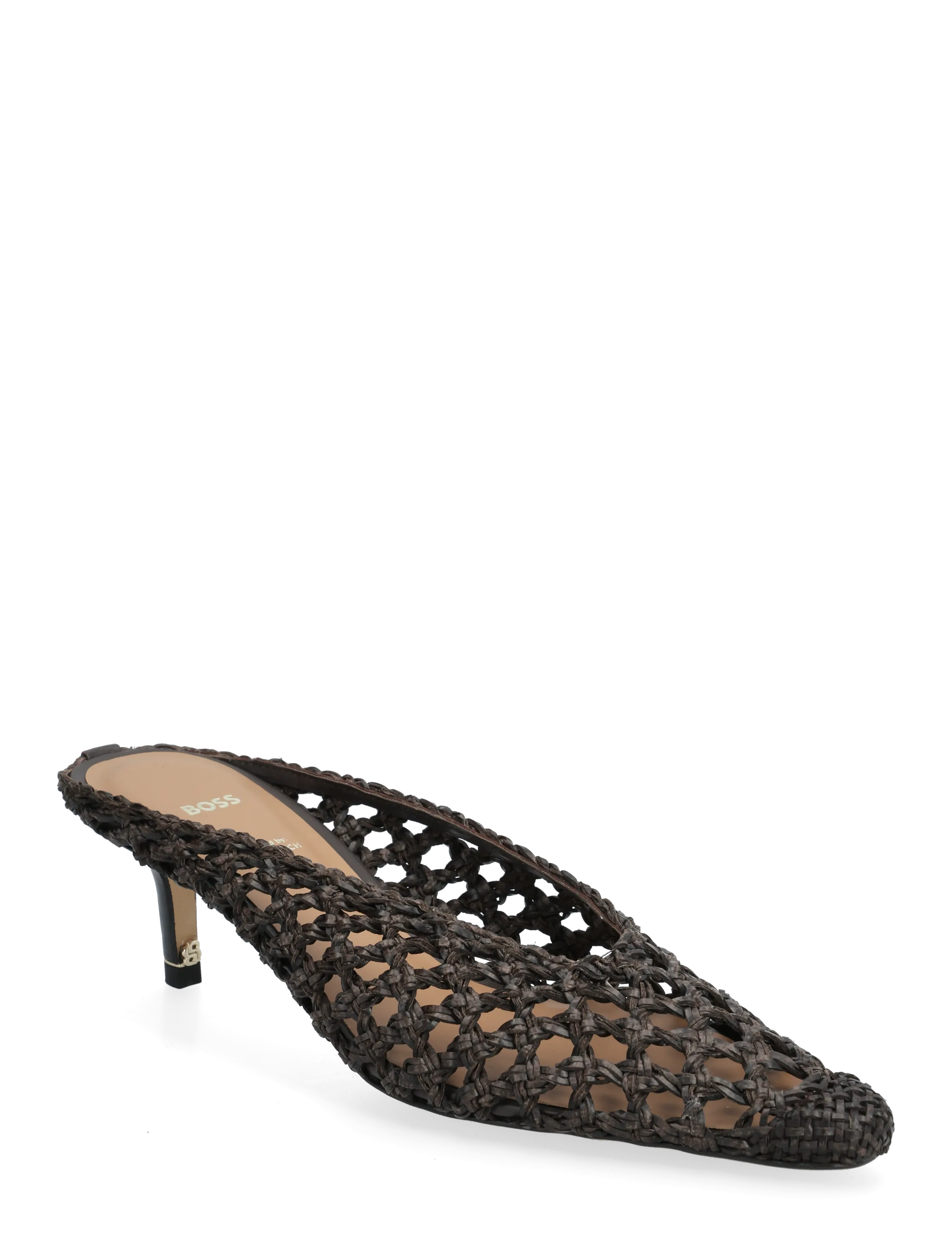 BOSS Charlize_Mule50_OWV - Shoes - DARK BROWN / gold