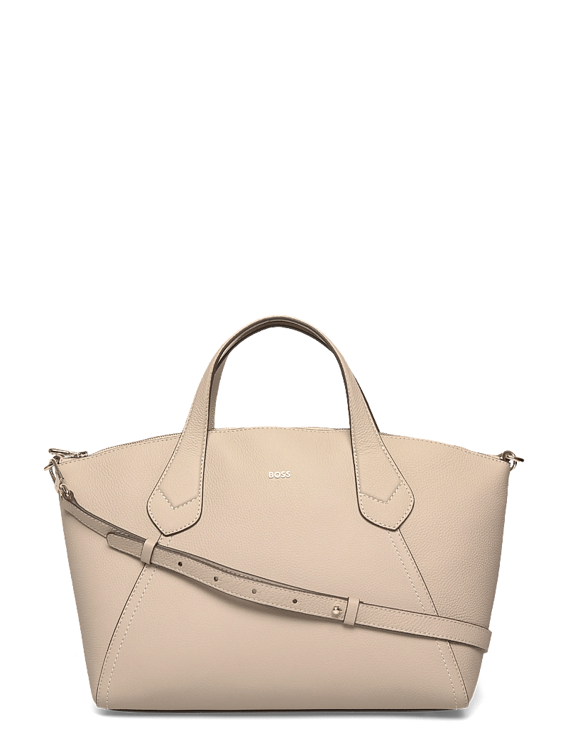 BOSS - Lenah Zip Tote M - tote bags - light beige - 0