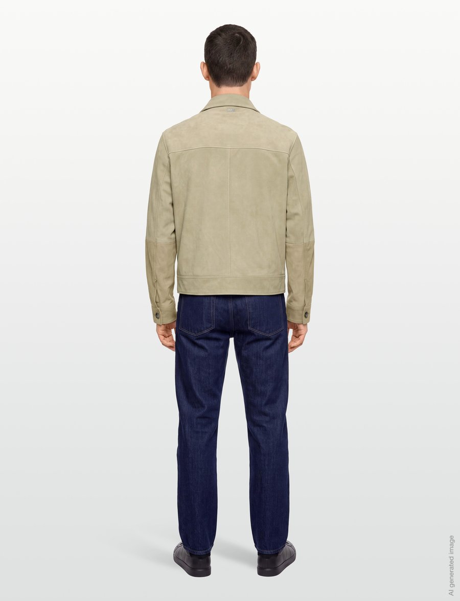 BOSS - H-Malbano7 - leather jackets - dark beige - 4
