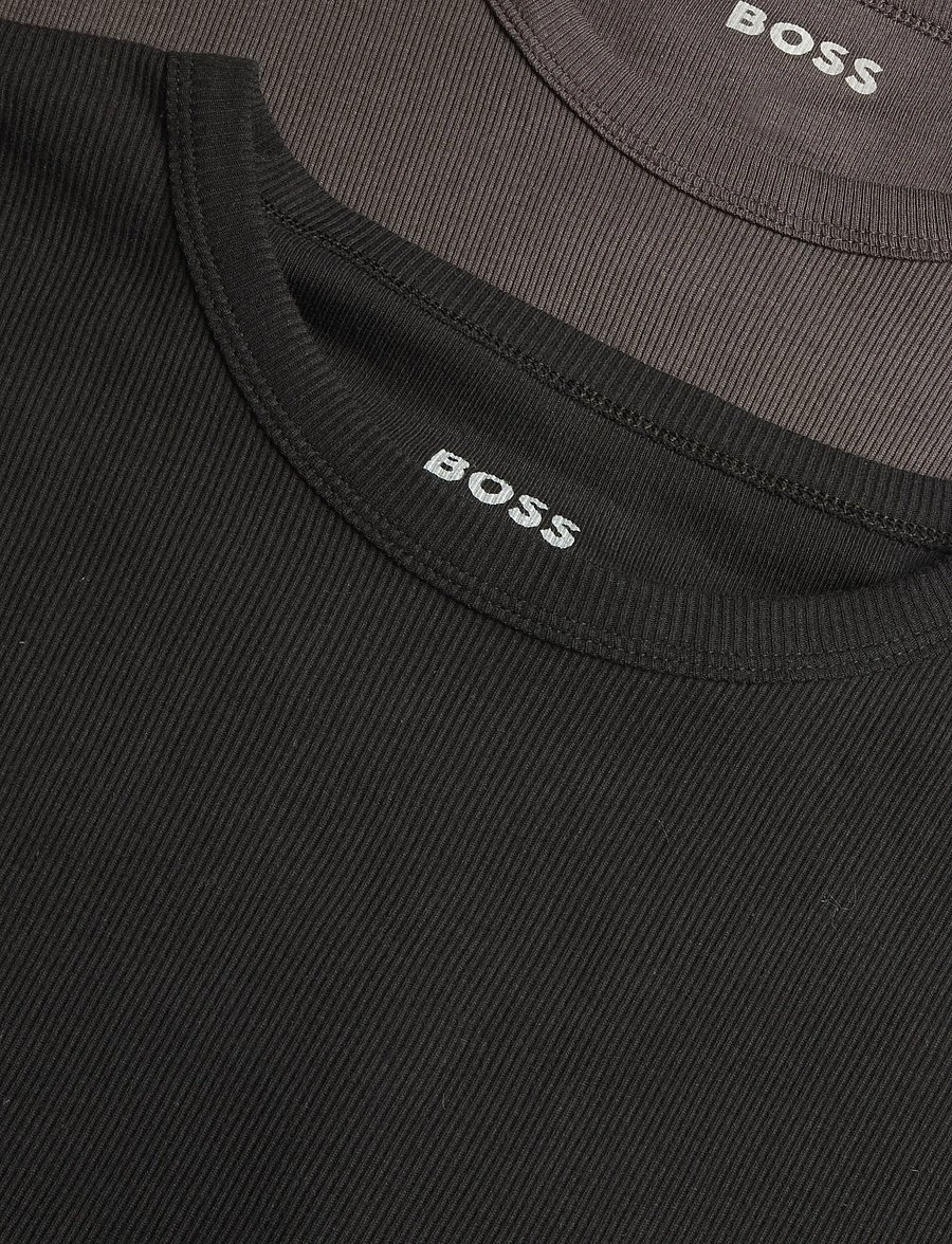 BOSS - TShirtRN 2P Rib - pyjamaoberteile - open grey - 2