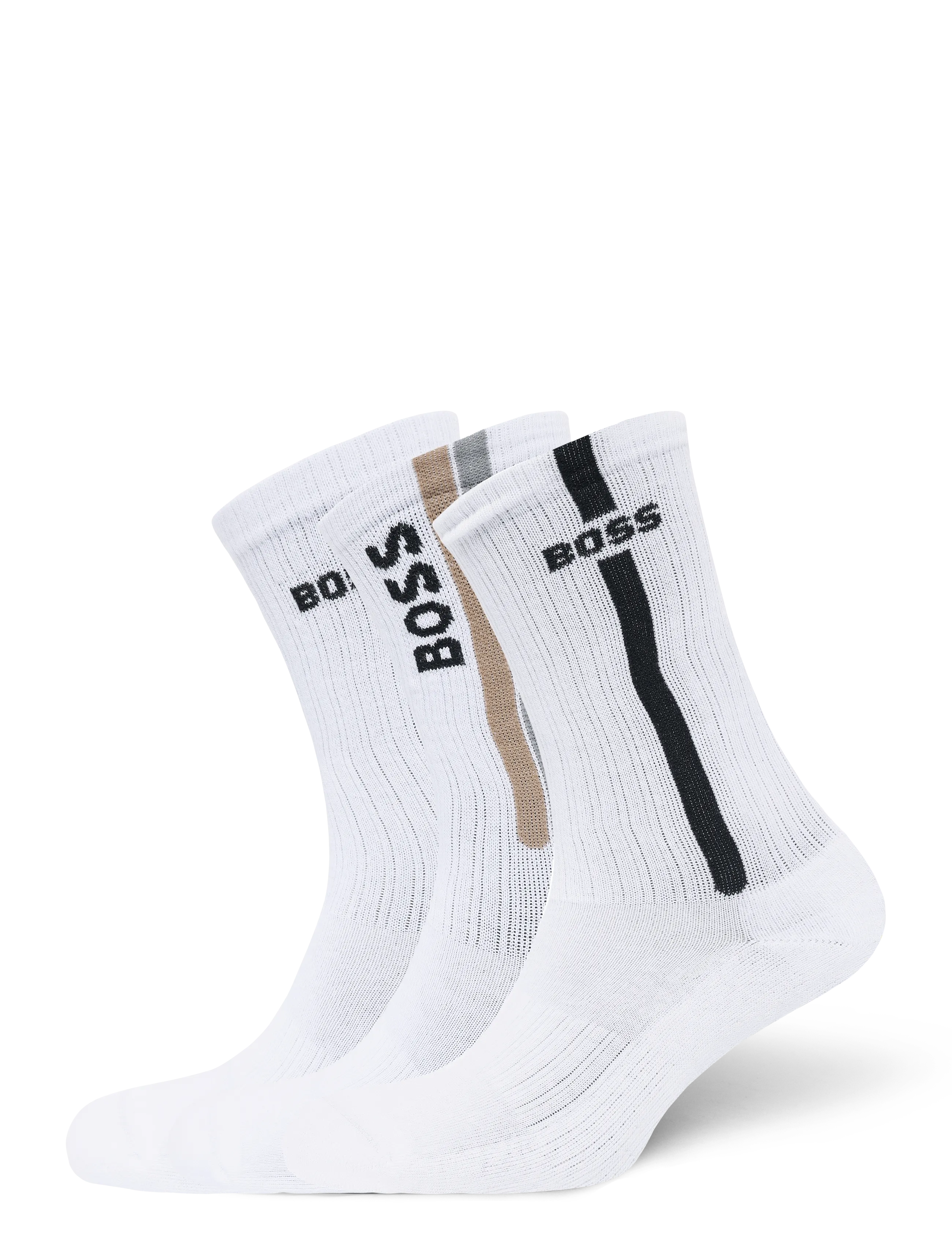 BOSS 3P Qs Rib Line Cc, 39-42, Socks, Weiß - Regular Männerswear
