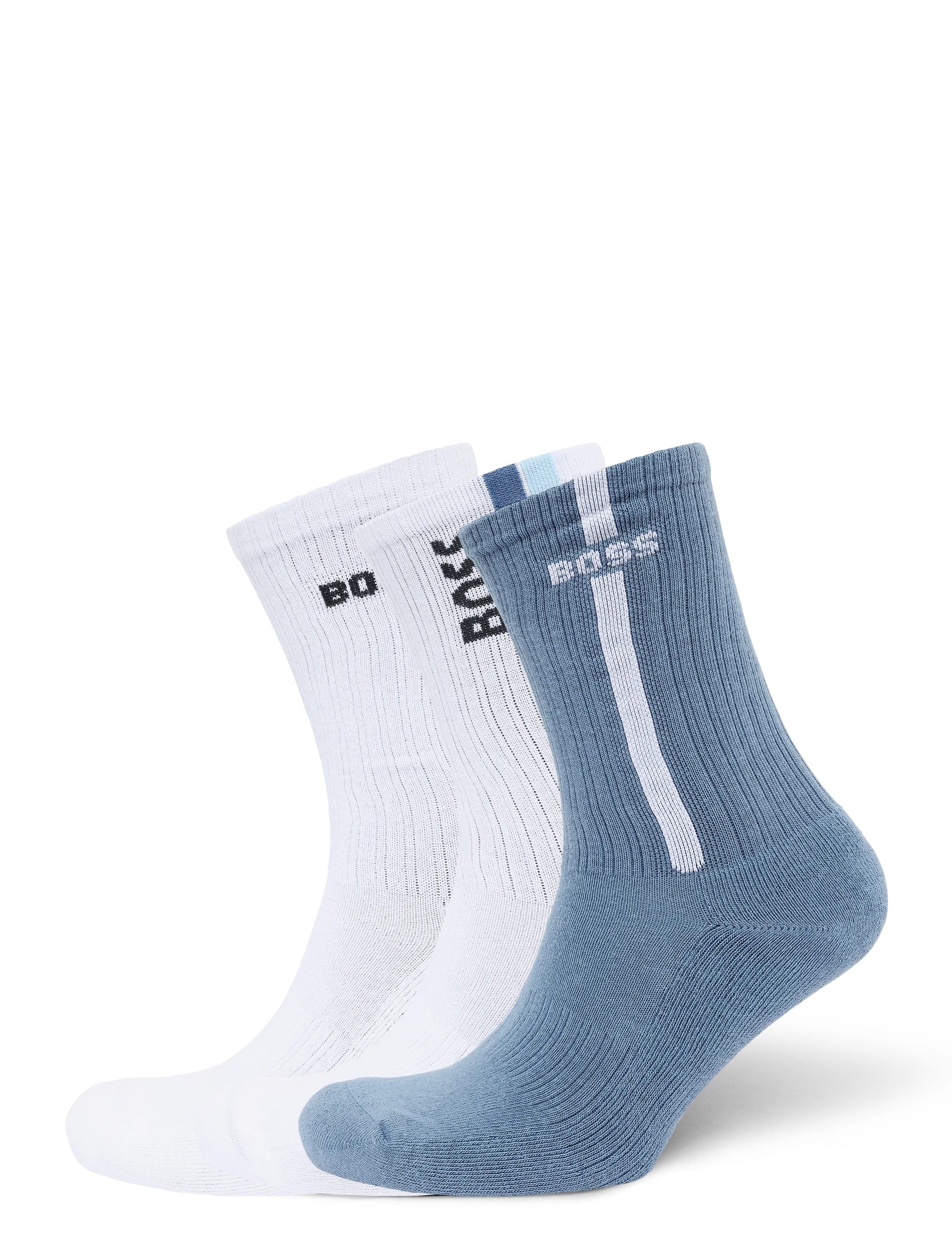 BOSS 3P Qs Rib Line Cc, 43-46, Socks, Blau - Regular Männerswear